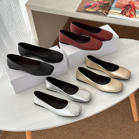 Damen Ballerinas mit elegantem Quadrat-Fußbett EB