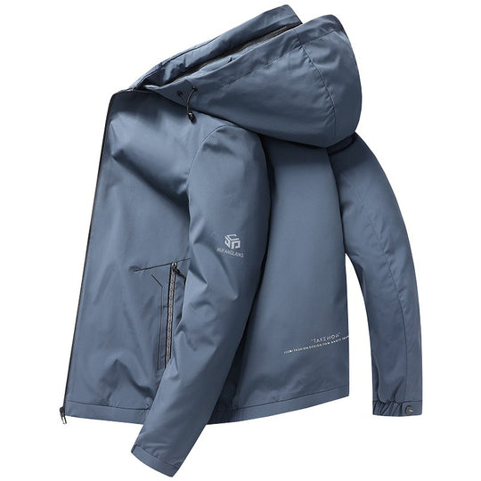 Herren Leichte Kapuzenjacke im urbanen Travel-Style mit Dreiviertelärmeln EB