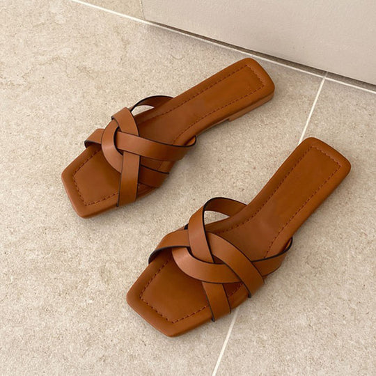 Damen Badeschuhe mit raffiniertem geflochtenem Design EB