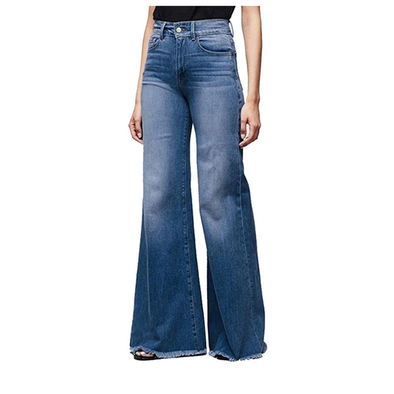 Damen Hoch geschnittene Schlagjeans im Vintage-Look EB
