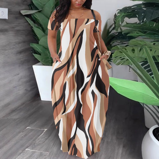 Damen Maxi-Kleid mit Off-Shoulder Design EB