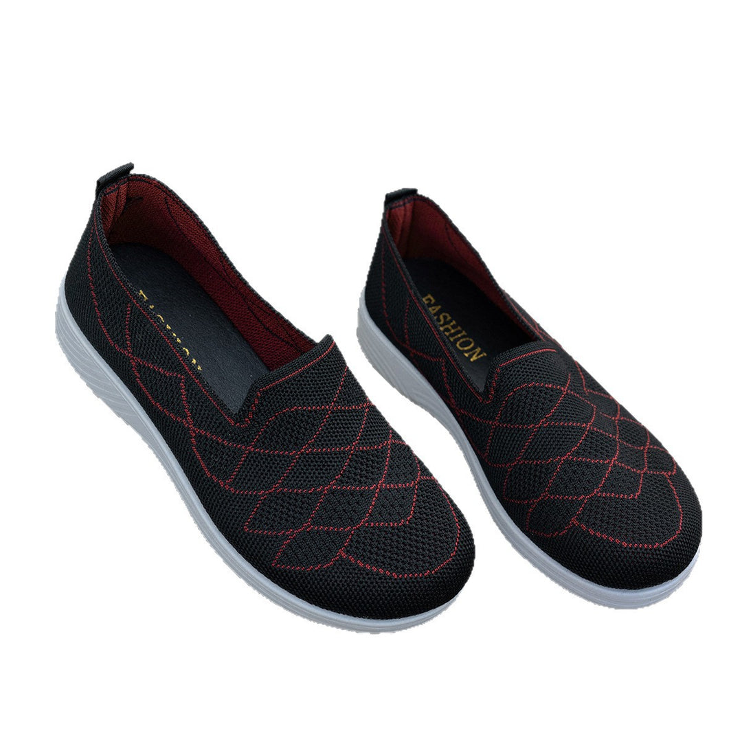 Damen Bequeme Slip-On Sneakers mit atmungsaktivem Obermaterial EB