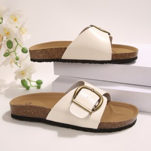 Damen Komfortable Clogs mit modischem Schnallen-Detail EB