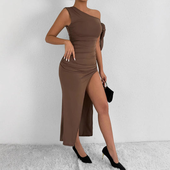 Damen Elegantes Wickelkleid mit asymmetrischem Schnitt und schickem Rüschendetail EB