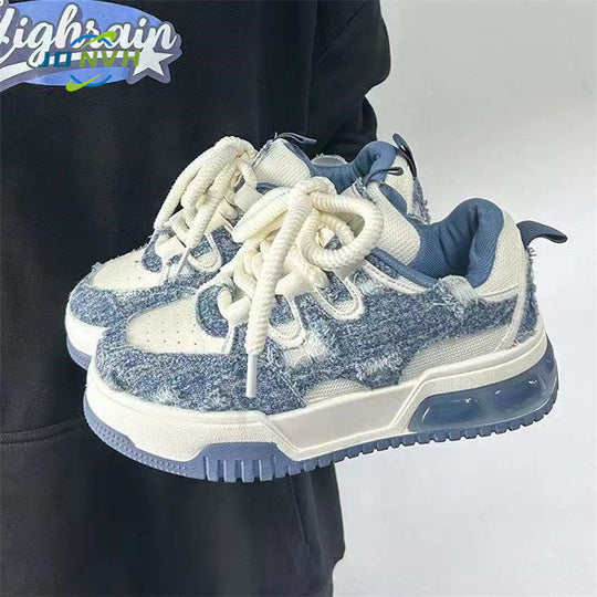 Damen Coole Jeans Sneakers mit verstärktem Fersenbereich und dämpfender Sohle EB