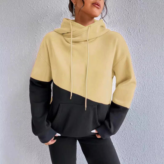Damen Hoodie mit hochgeschlossenem Kragen EB