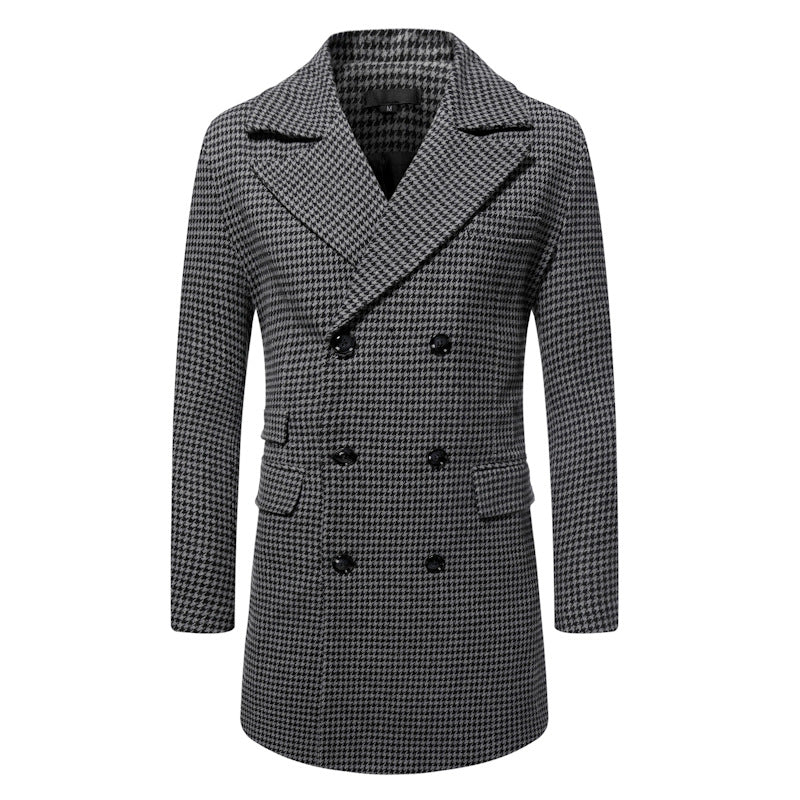Herren eleganter Karoblazer mit doppelter Knopfleiste und stylischem Innenfutter EB