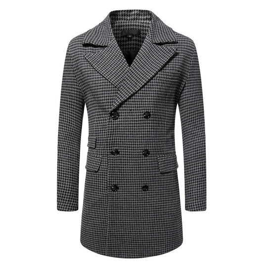 Herren eleganter Karoblazer mit doppelter Knopfleiste und stylischem Innenfutter EB
