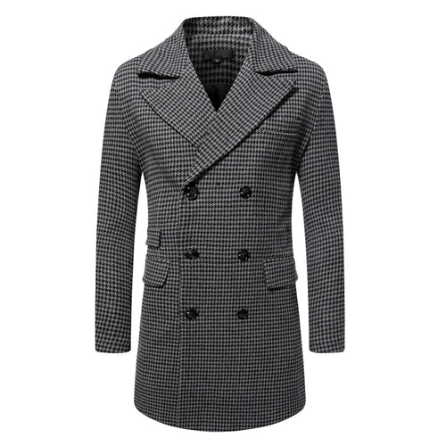Herren eleganter Karoblazer mit doppelter Knopfleiste und stylischem Innenfutter EB