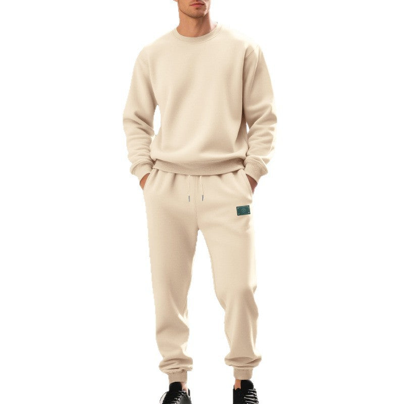 Herren lässiger Freizeitanzug mit weichem Fleece und elastischem Bund EB