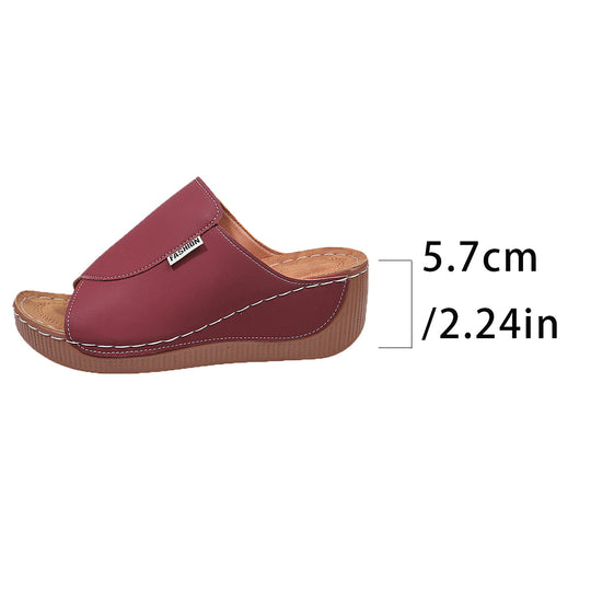 Damen  Slip-On Keil-Mules mit ergonomischem Memory-Fußbett und leicht profilierter Laufsohle EB