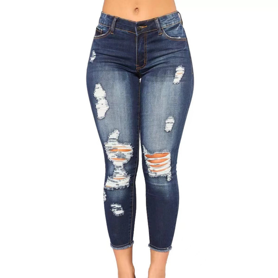 Damen Skinny-Jeans mit modischen Destroyed-Details EB