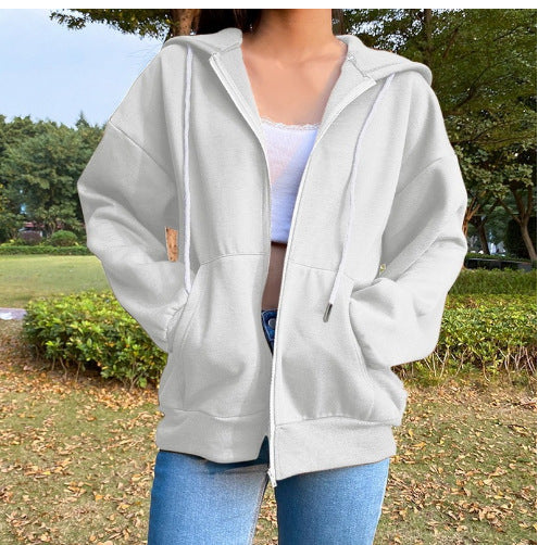 Damen bequeme Kapuzenjacke mit praktischen Taschen und lässigem Schnitt EB