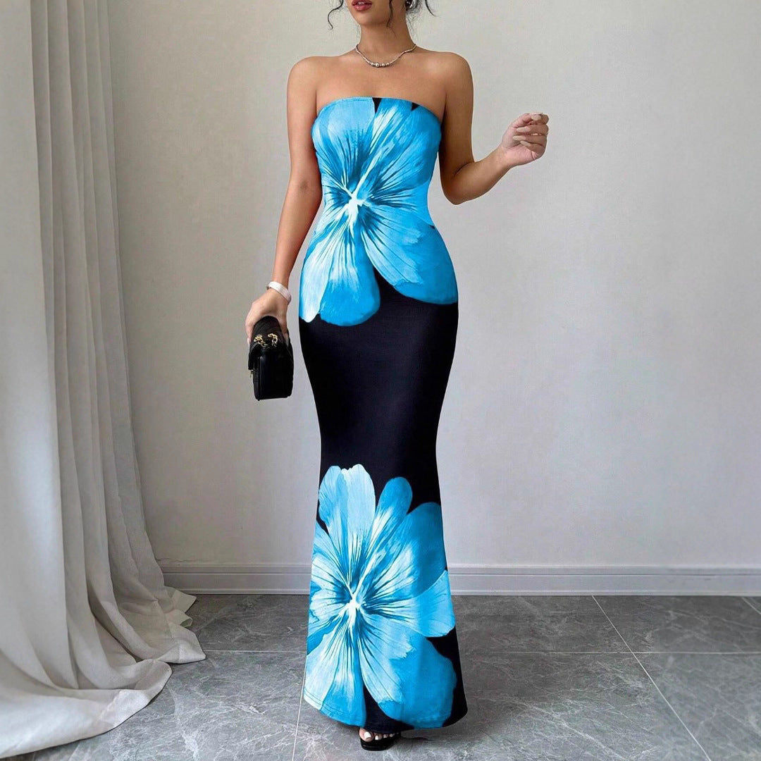 Damen Maxikleid mit floralem Muster EB