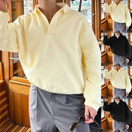 Herren lässiger V-Ausschnitt Pullover aus softem Material EB