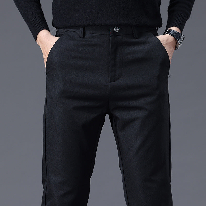 Herren entspannte Slim-Fit Hose mit praktischen Eingrifftaschen EB