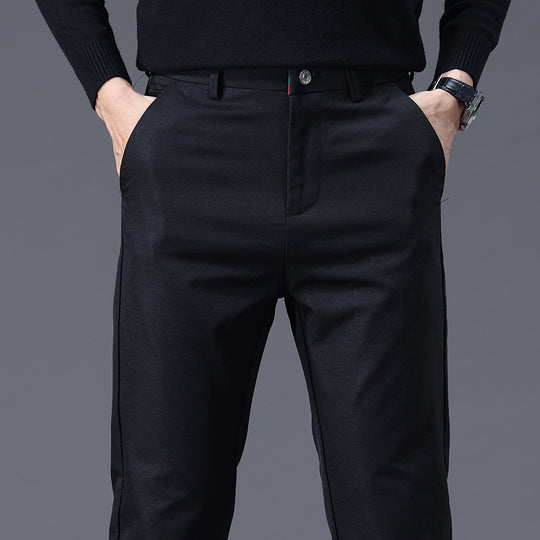 Herren entspannte Slim-Fit Hose mit praktischen Eingrifftaschen EB