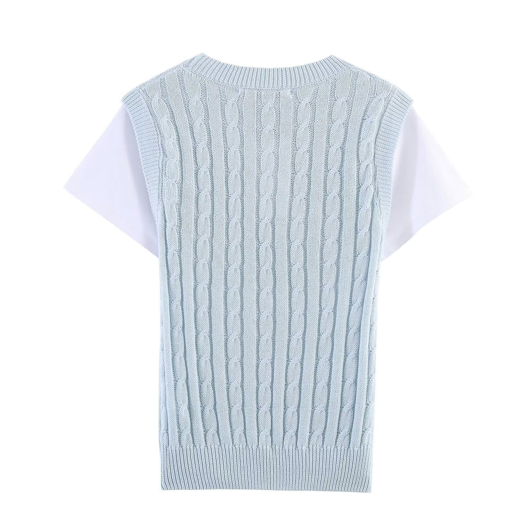 Damen Strickoberteil mit lässigem Schnitt und innovativem Layering EB