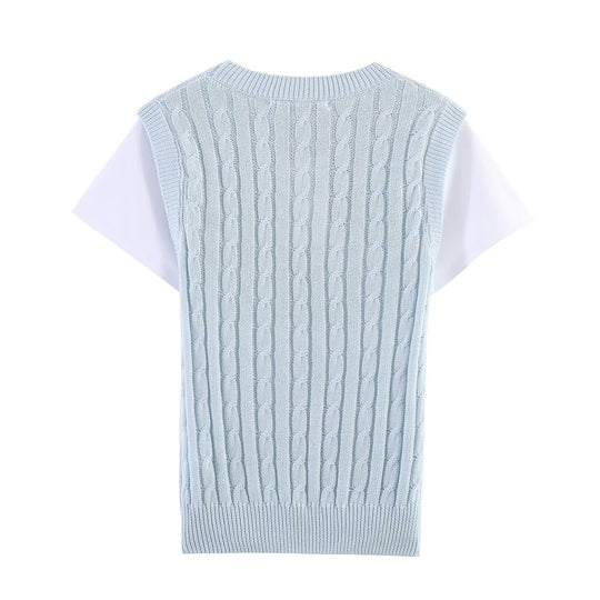 Damen Strickoberteil mit lässigem Schnitt und innovativem Layering EB