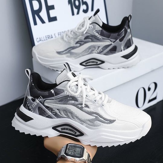 Damen Sportliche Sneakers mit modernem Grafikdesign und rutschfester Sohle EB