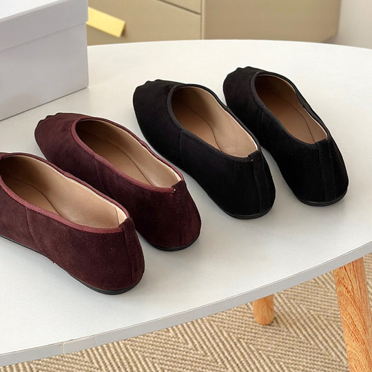 Damen Mokassin-Ballerinas aus weichem Veloursleder EB