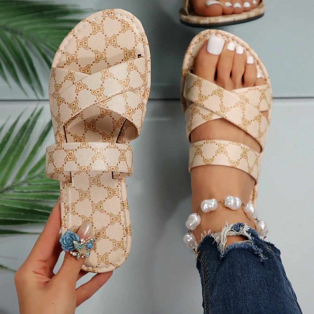 Damen offene Sandalen mit geflochtenem Riemen-Design und komfortabler Fußbettung EB