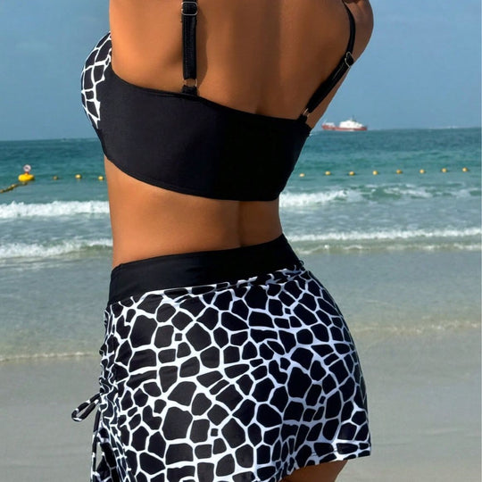 Damen Bikini-Oberteil mit Wickeloptik und Rüschendetails EB