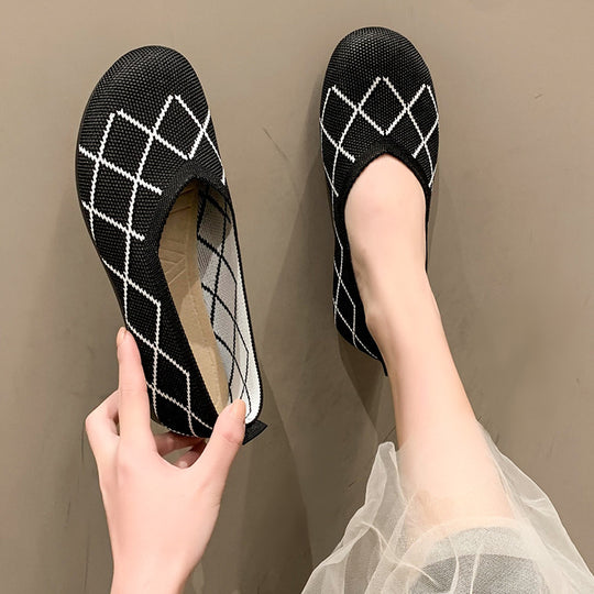 Damen leichte und atmungsaktive Ballerinas aus flexiblem Gewebe EB