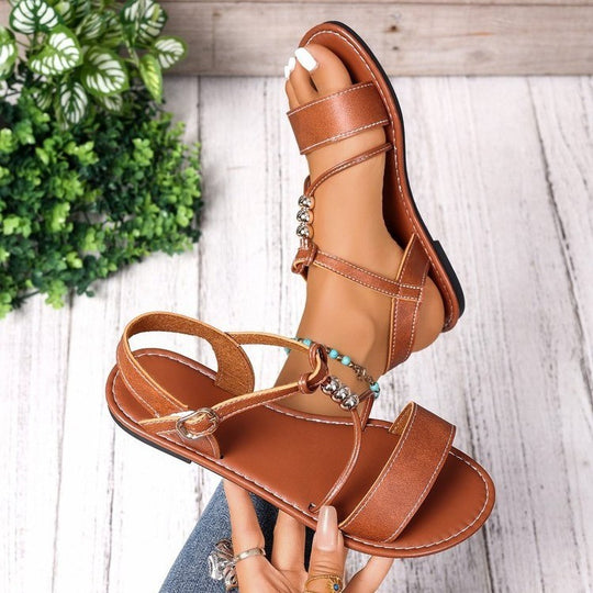 Damen modische Sandalen mit kunstvollem Riemen-Design EB