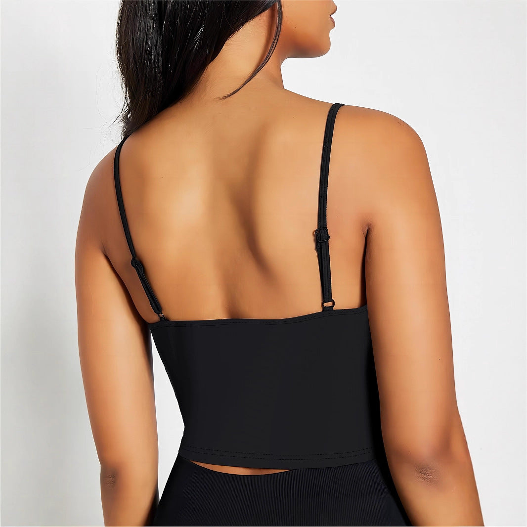 Damen Crop-Top mit feinen Spaghettiträgern und körperbetontem Schnitt EB