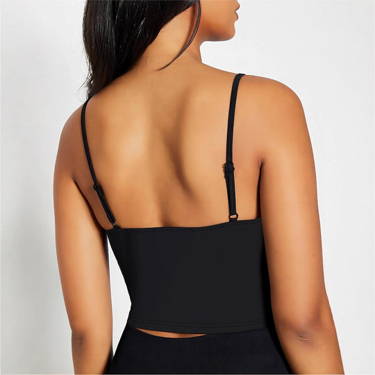 Damen Crop-Top mit feinen Spaghettiträgern und körperbetontem Schnitt EB