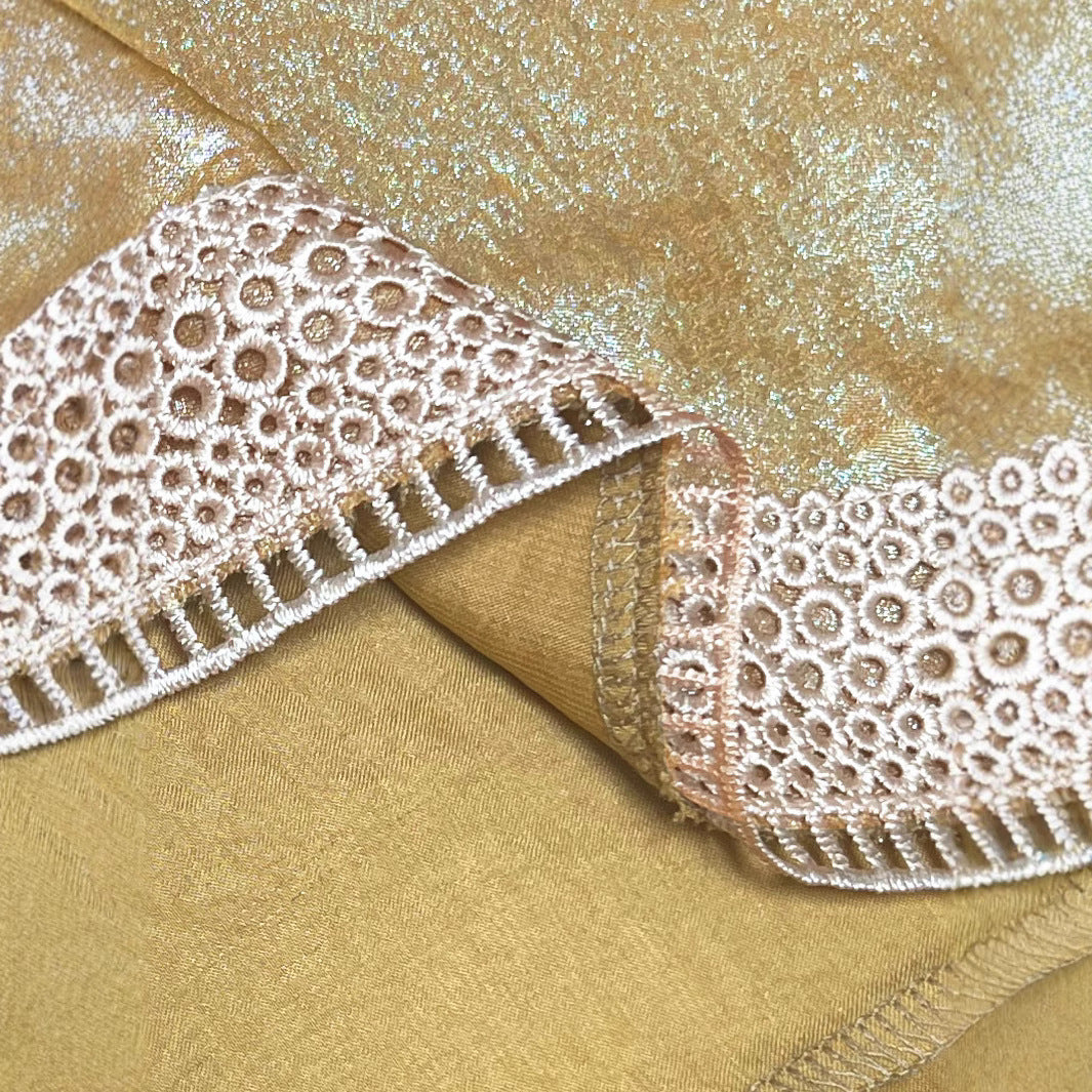 Damen Viskose Oberteil mit elegantem V-Ausschnitt und feiner Netzstruktur EB
