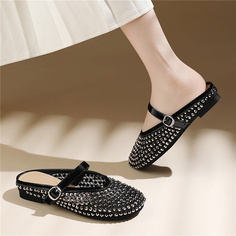 Damen Elegante Mokkassins mit funkelndem Schmuckdetail EB
