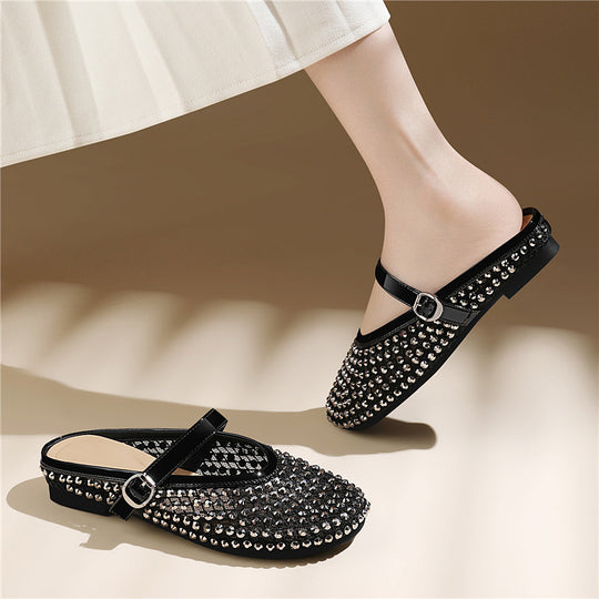 Damen Elegante Mokkassins mit funkelndem Schmuckdetail EB