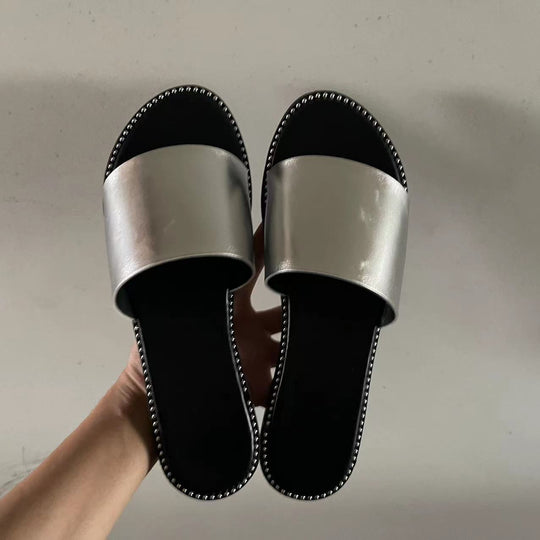 Damen Flauscher Sandalen mit breitem Riemen EB
