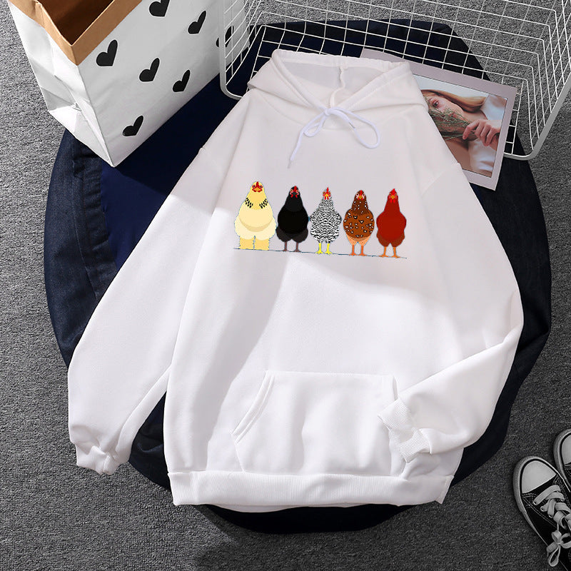 Damen nan oversized Kapuzenpullover mit Kängurutasche und süßem Avocado‑Toast-Print EB