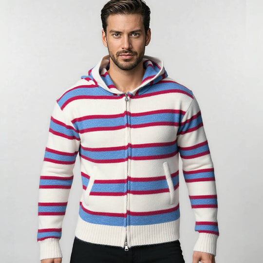 Herren Kapuzenjacke mit modernen Streifen und praktischen Taschen EB
