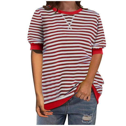 Damen Modisches Streifenshirt mit lässigem Schnitt EB