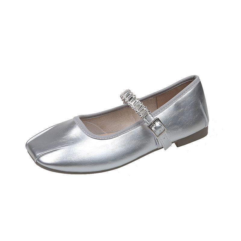 Damen Ballerinas mit funkelndem Riemen EB