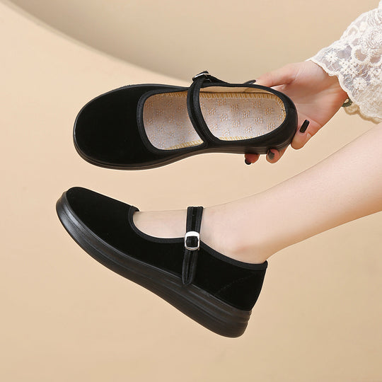 Damen Halbschuhe mit verstellbarem Riemen und weichem Fußbett EB