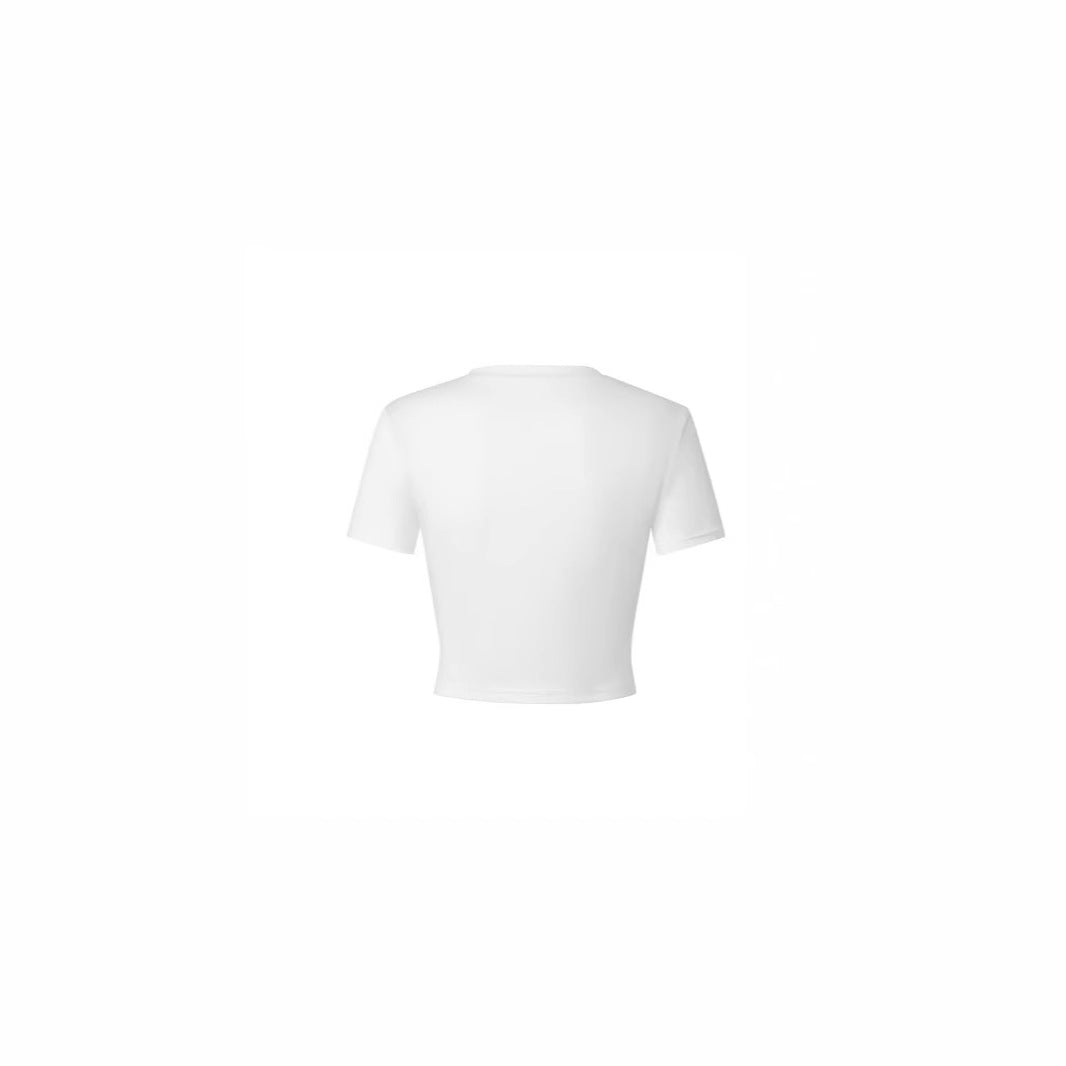 Damen Crop-T-Shirt mit kreativem Freizeitdesign EB