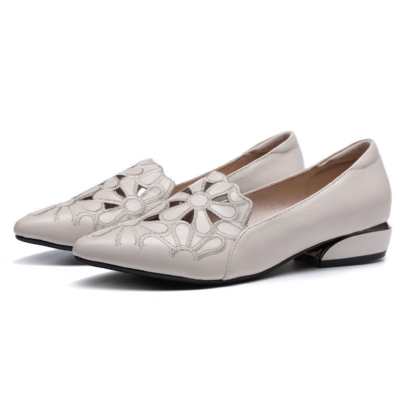 Damen elegante spitze Slingbacks mit filigranem Dekor EB