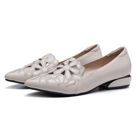 Damen elegante spitze Slingbacks mit filigranem Dekor EB
