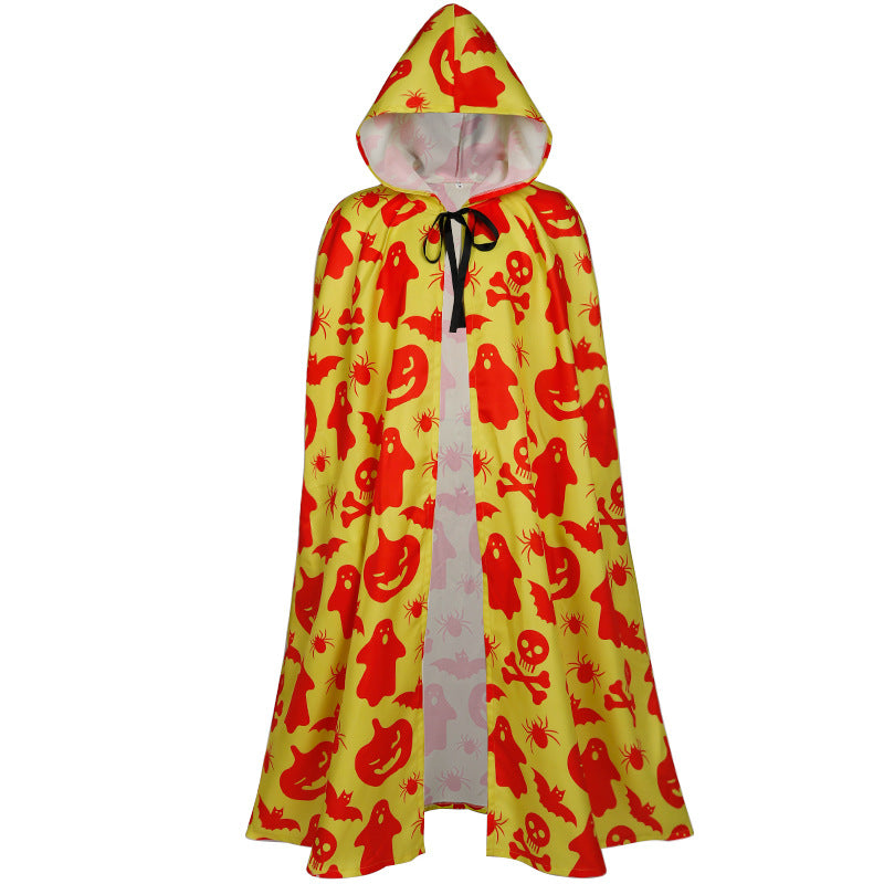 Unisex nan mehrschichtiger Kapuzenumhang mit weitem Fall und Satinbandverschluss Eb