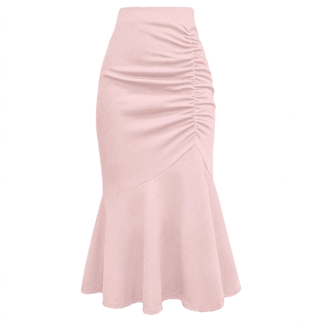 Damen eleganter Midirock mit asymmetrischem Schnitt und Raffung EB