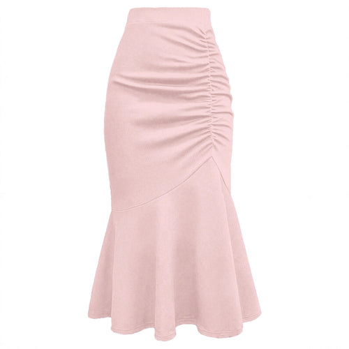 Damen eleganter Midirock mit asymmetrischem Schnitt und Raffung EB