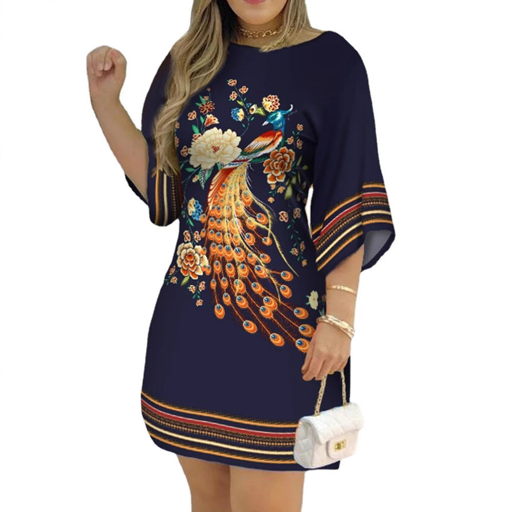 Damen lässiges Kleid mit farbenfrohem Farbverlauf EB