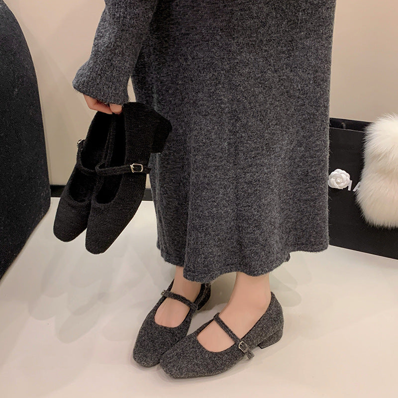Damen elegante Ballerinas mit verstellbarem Riemen und komfortablem Fußbett EB