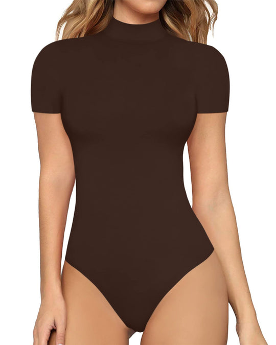 Damen Hochgeschnittener Body mit stehendem Kragen EB