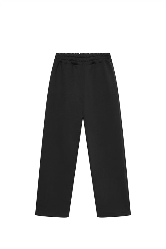 Damen nan weite High‑Waist Loungehose mit hohem Komfortbund, verdeckten Seitentaschen und geradem Bein EB